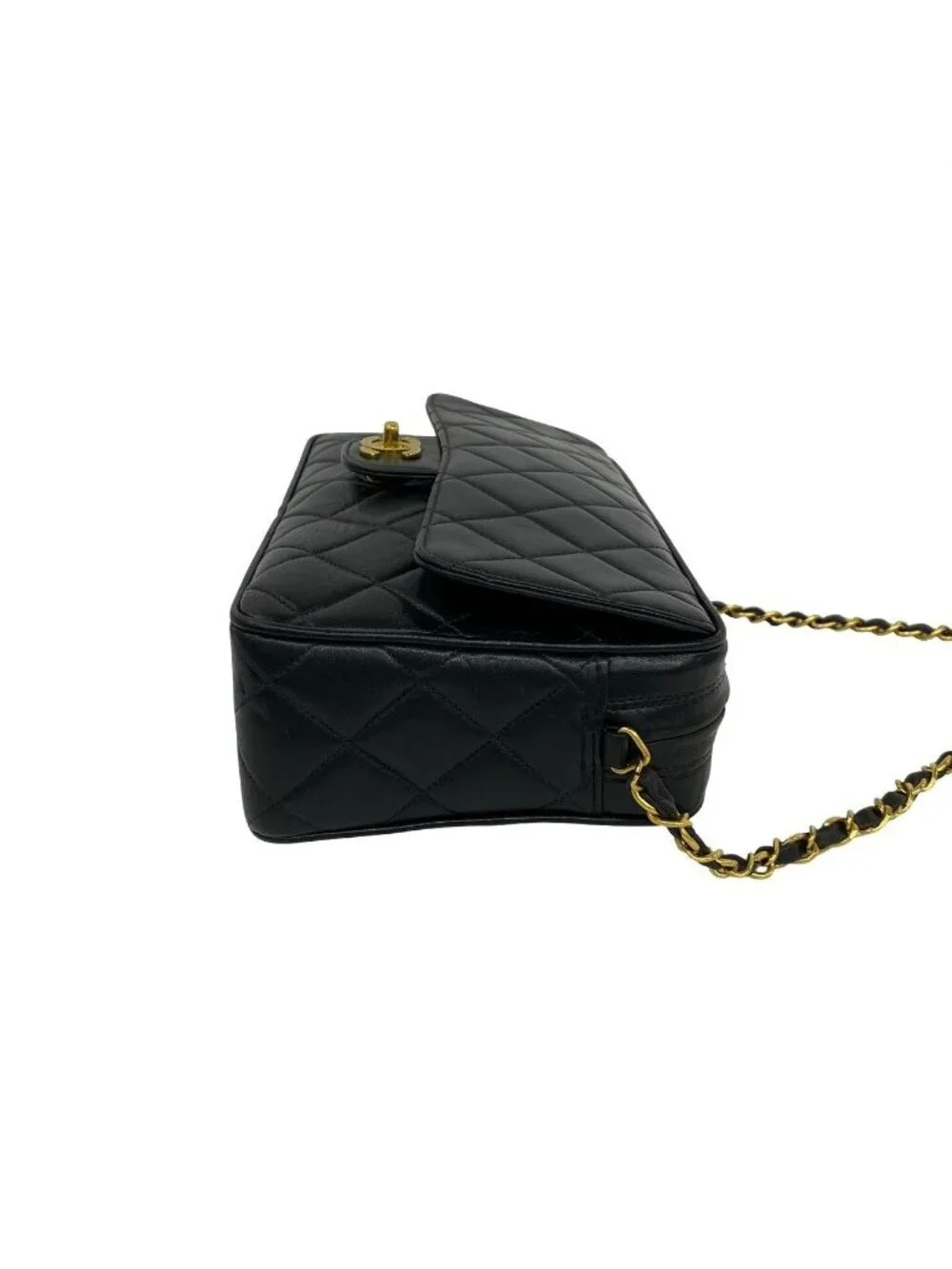 Chanel Box Card with Number 3 Quilted CC Logo Lambskin Shoulder Bag Black
